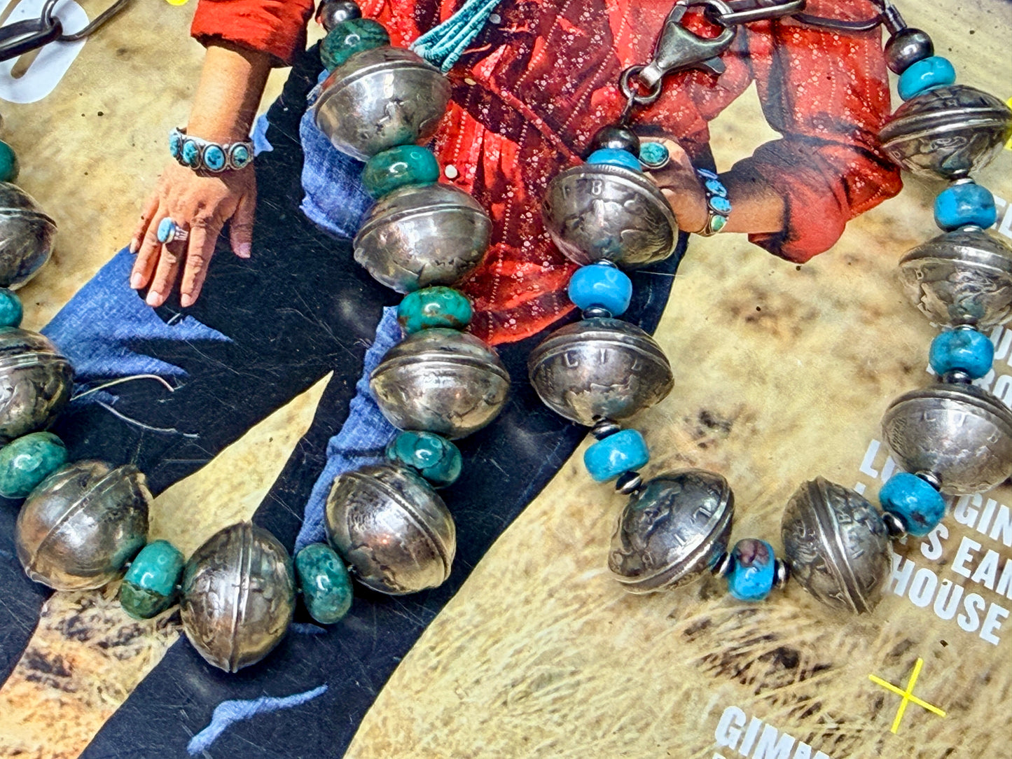 Mercury Dime Coin Bracelet with Turquoise Stones