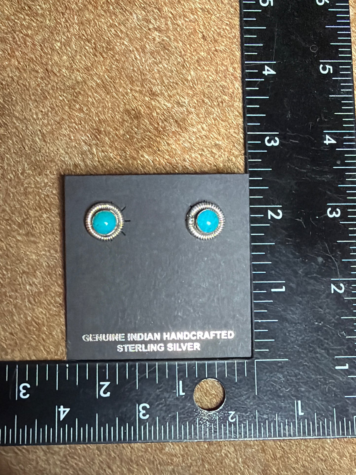 Native Made Sterling Silver Turquoise Post Earring's By Sharon Clark.