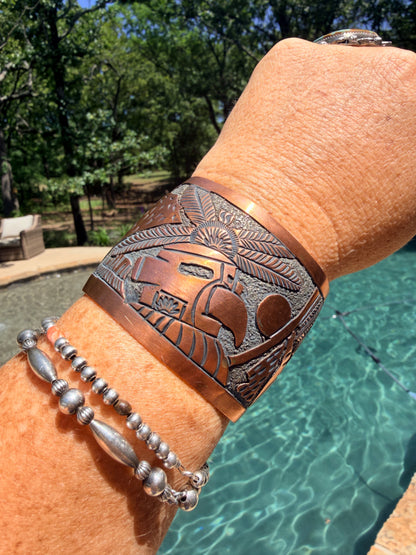 Navajo Copper Storyteller Cuff by Becenti