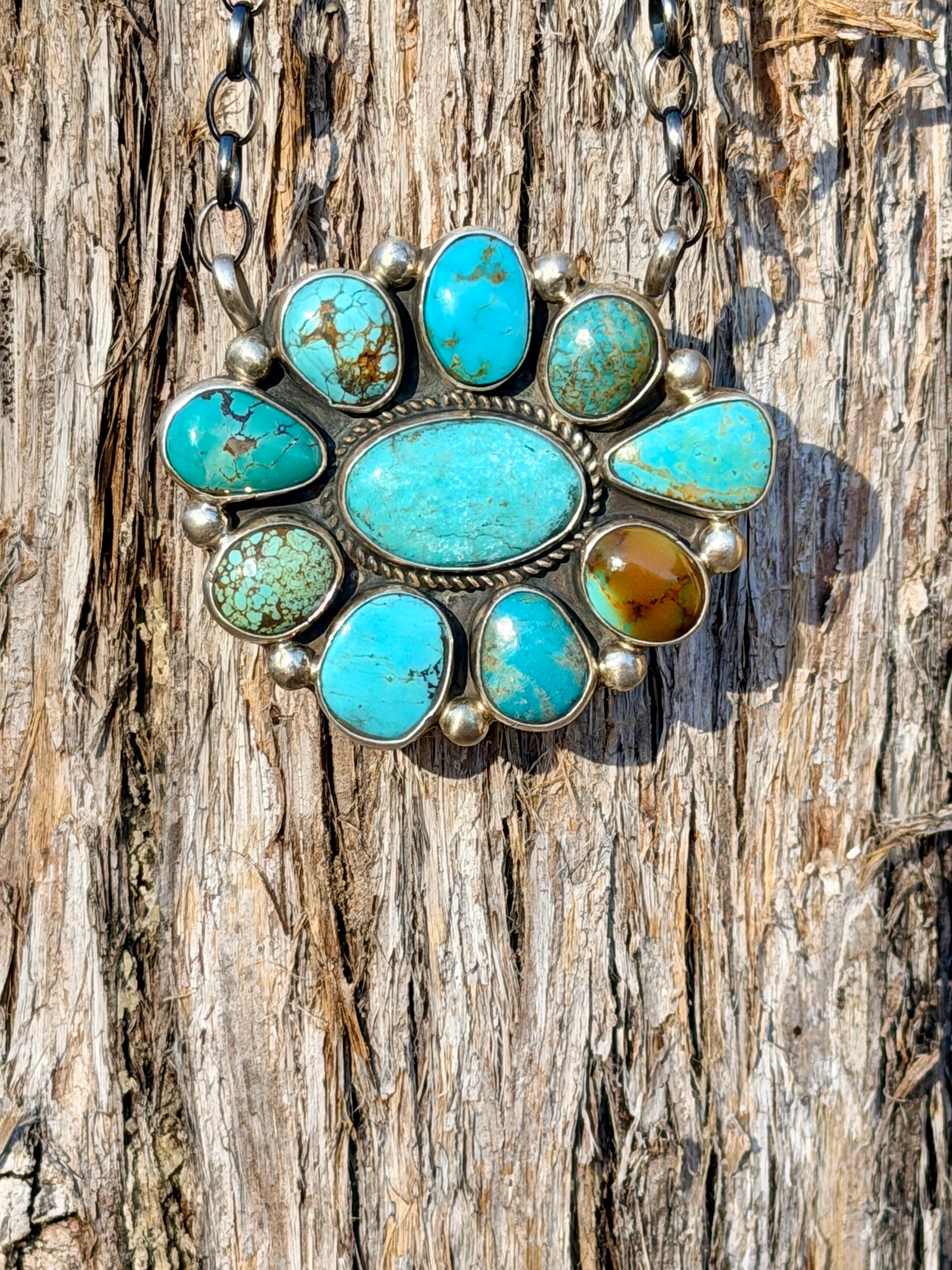 Authentic Large Cluster Necklace by Navajo Artist Geraldine James