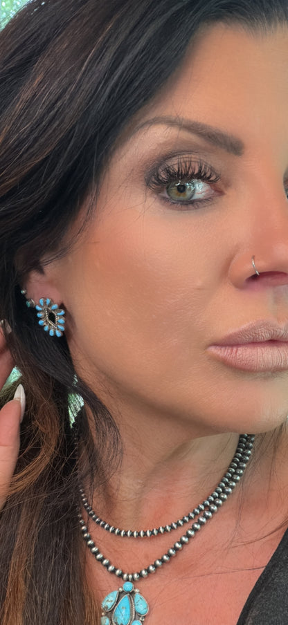 Native American Zuni Turquoise Post Earrings