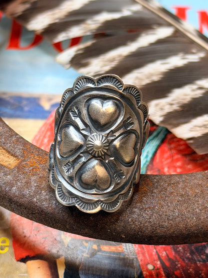 4 Heart Stamped Ring by Cadman