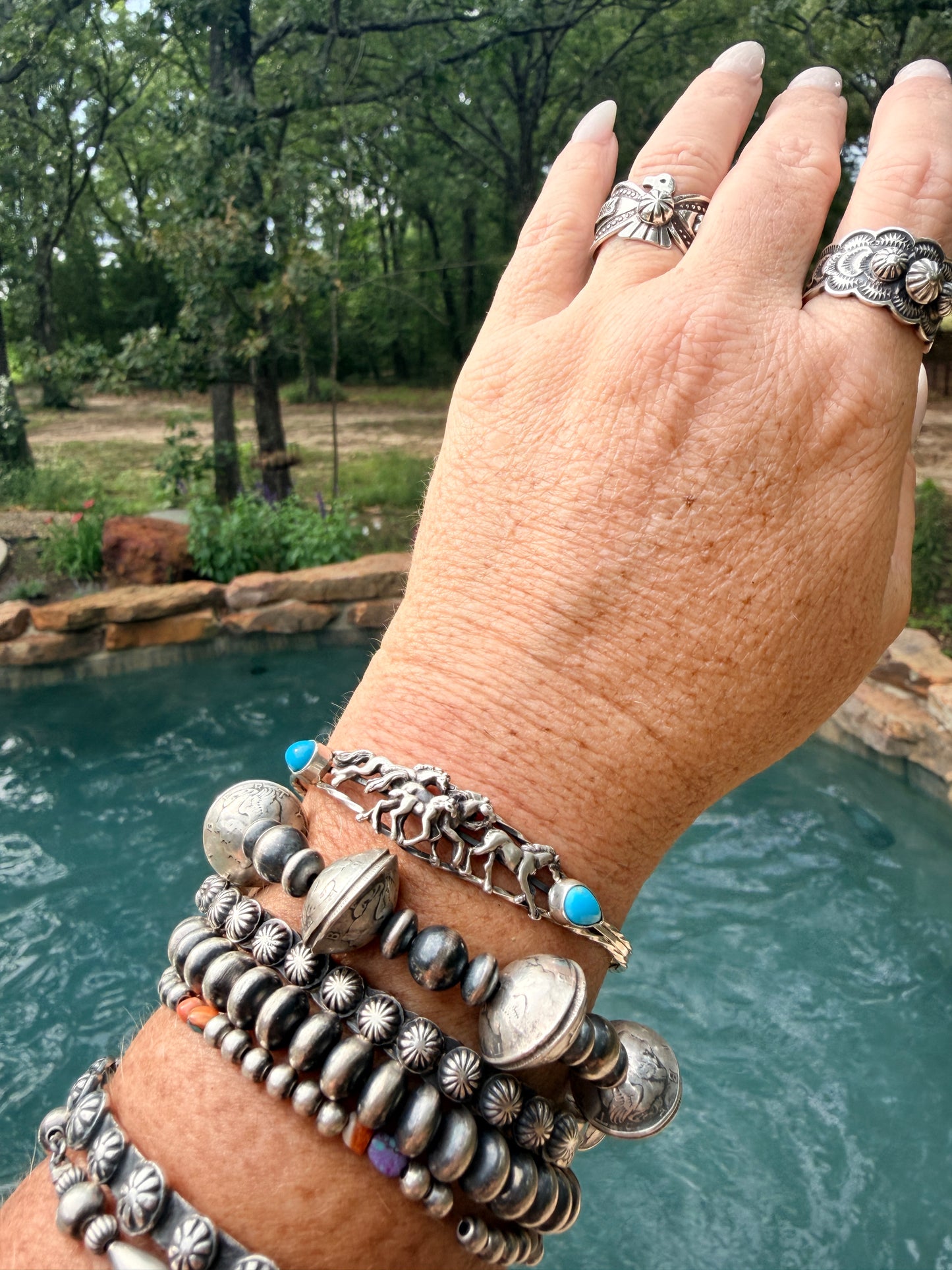 Authentic Native Made Turquoise Horse Cuff