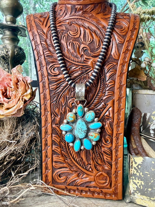 Large Cluster Turquoise Pendant by Geraldine James