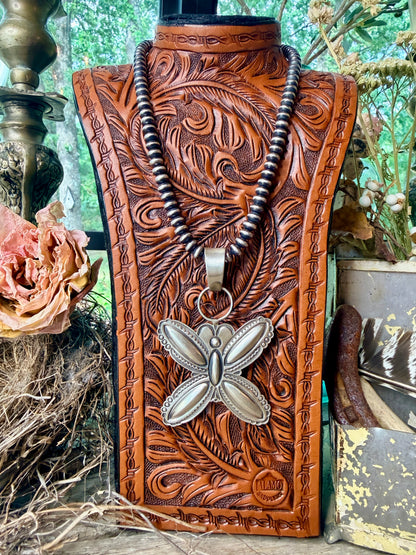 Native Made Large Sterling Silver Butterfly Pendant by Roland Dixson