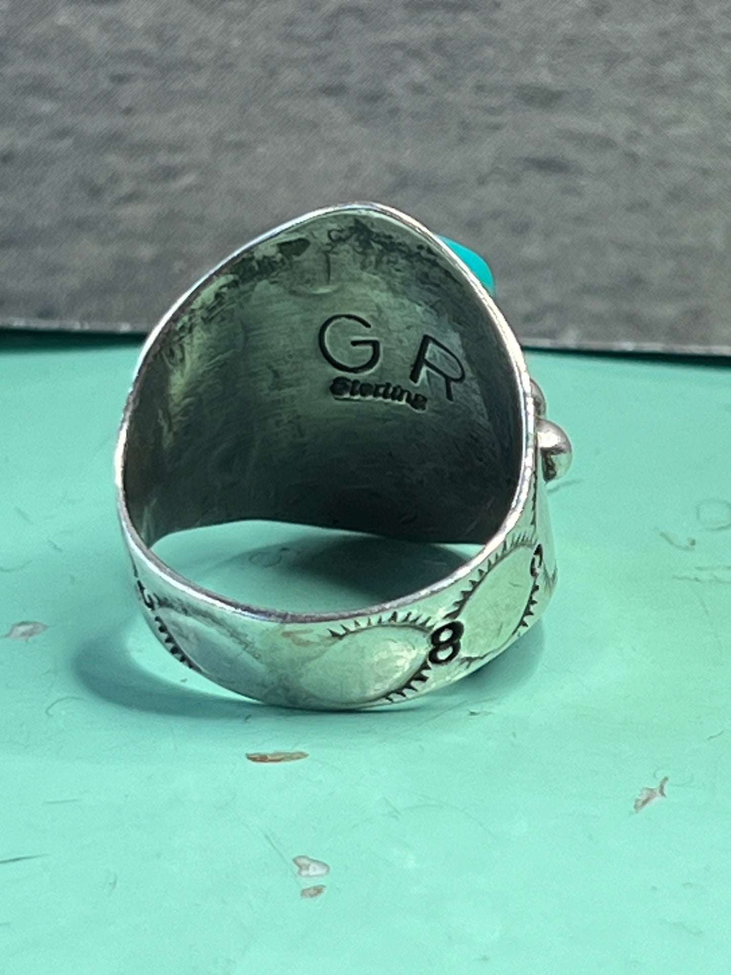 Turquoise and Sterling Silver Ring size  9