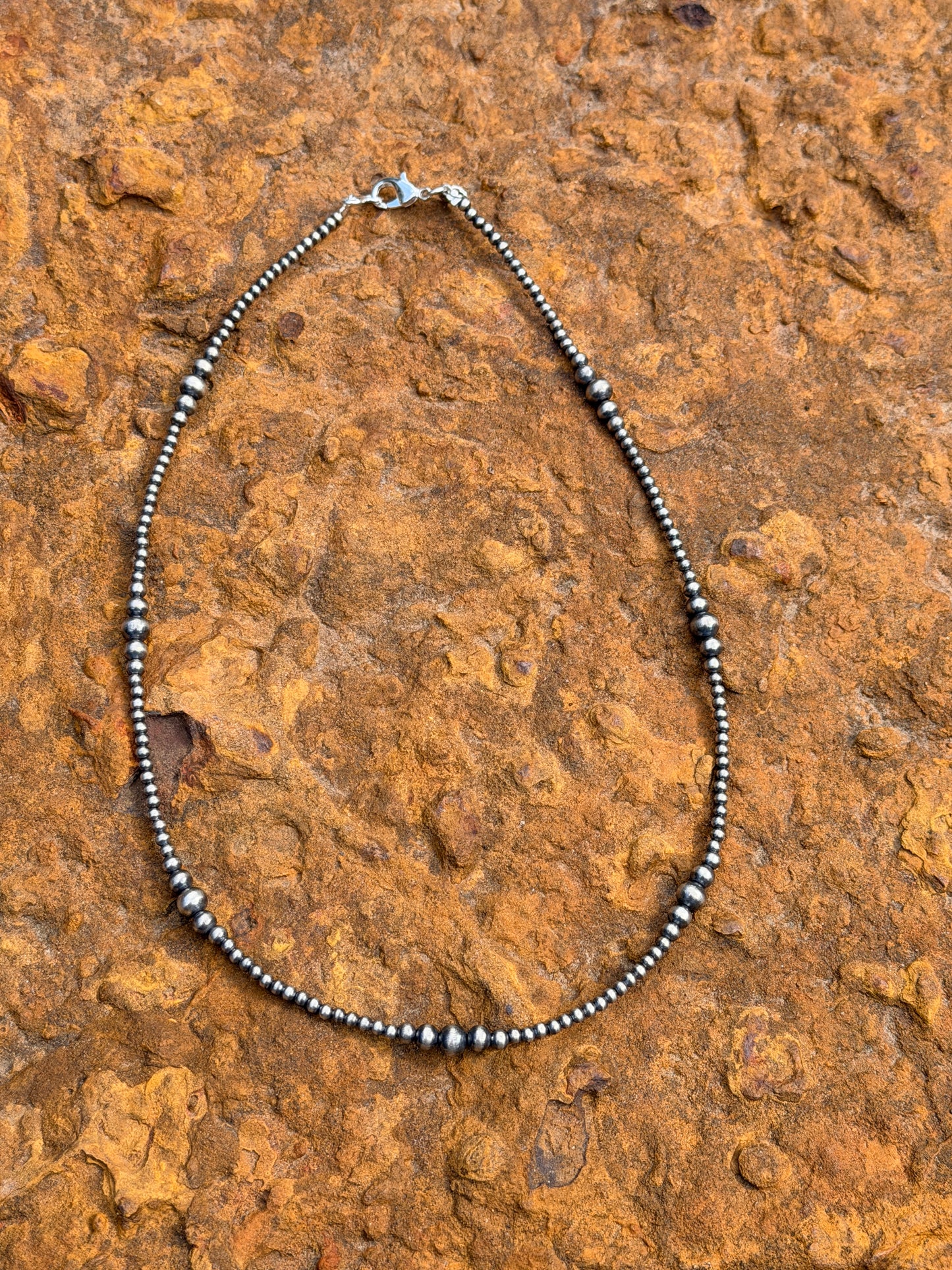 3-6mm Graduated Sterling Necklace