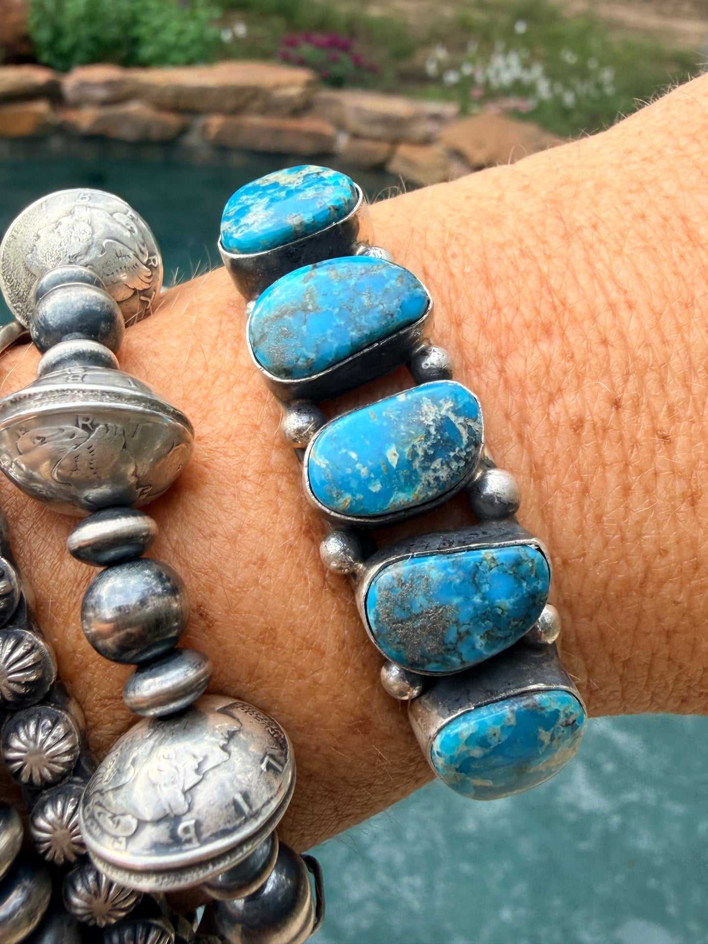 Augustine Largo Kingman Turquoise & Sterling Silver Cuff Bracelet