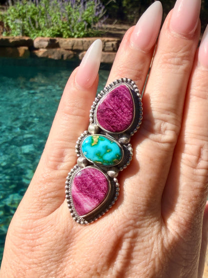 Darrin Livingston Purple Spiny and Sonoran Gold Ring size 7