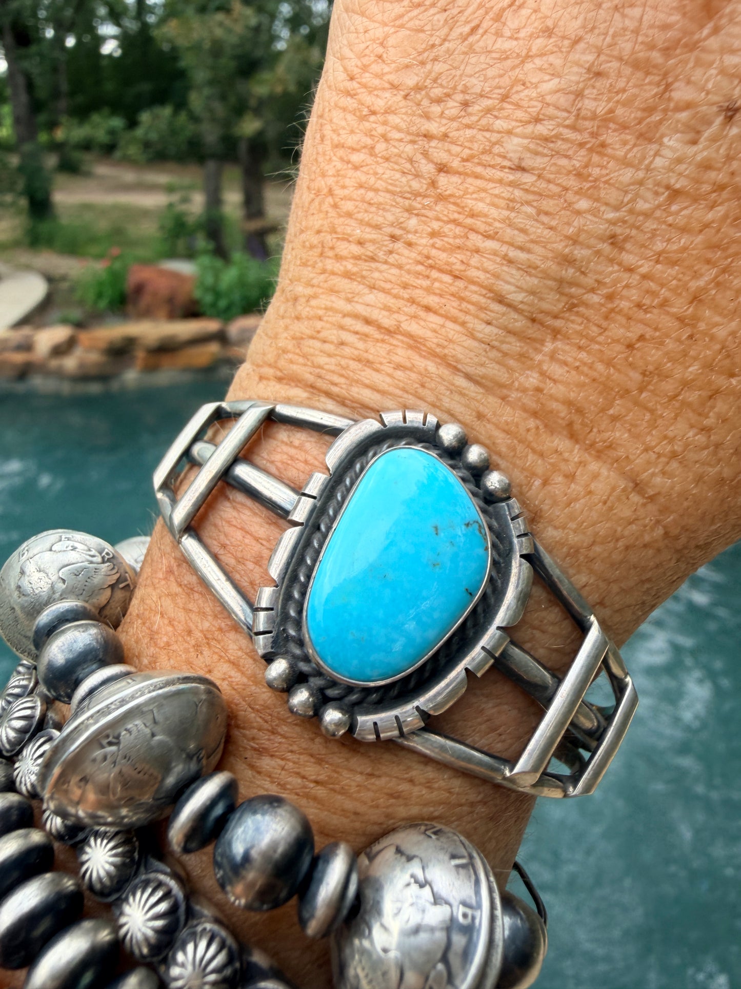 Native Made Large Turquoise Cuff