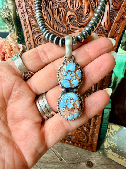 Darrin Livingston Golden Hills Turquoise & Sterling Silver Pendant