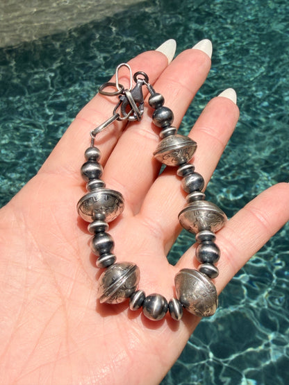 Mercury Dime Coin Bracelet with Round and Saucer Pearls