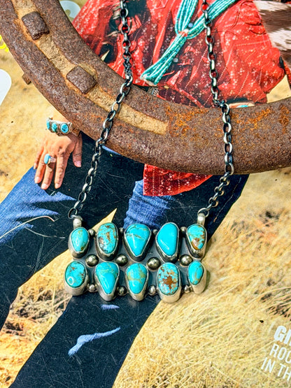 Native Made Kingman 10 Stone Necklace by Donovan Skeet