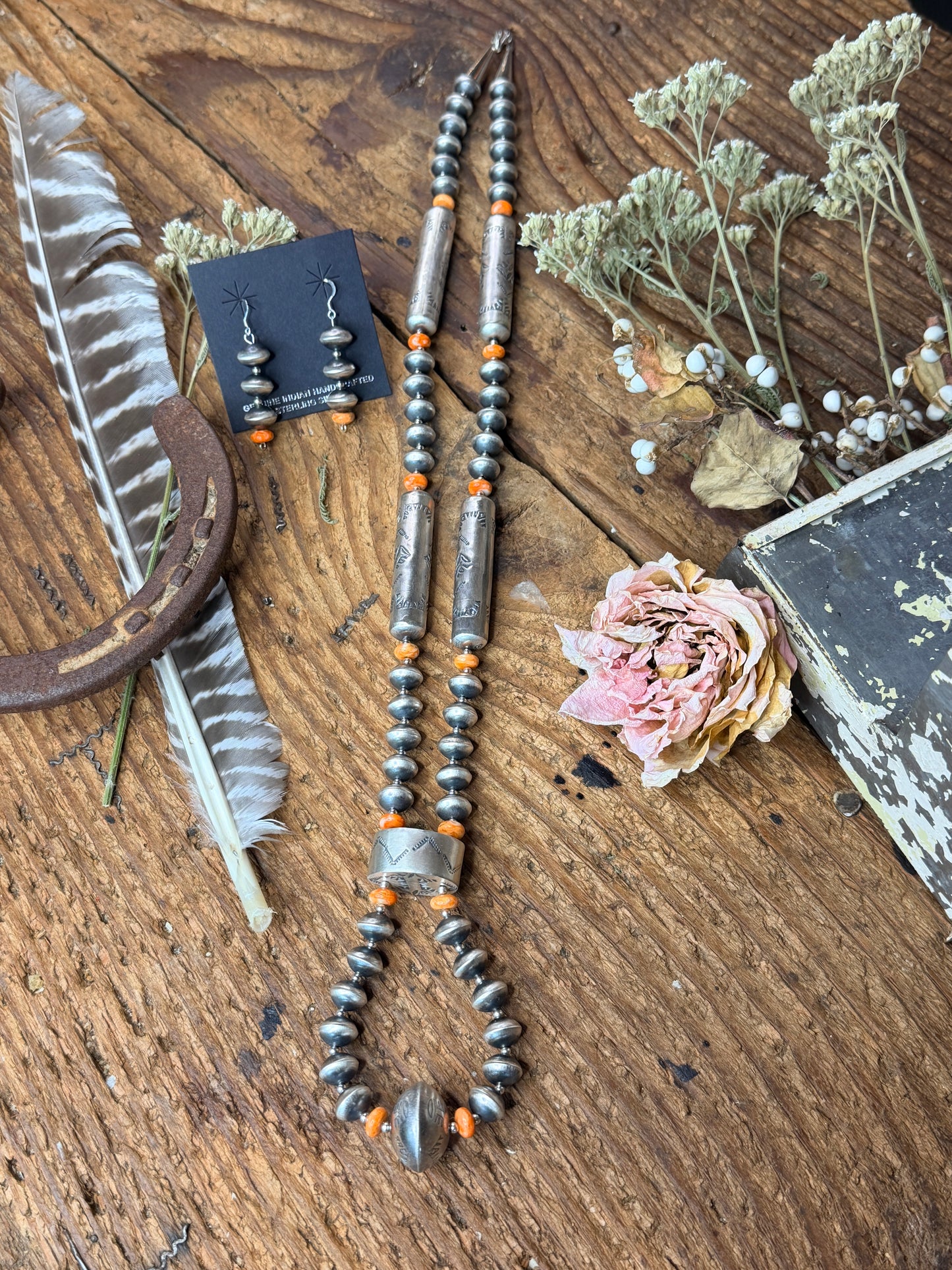 Sharon Cooley 34” Spiny Oyster Navajo Pearl Jacla Set
