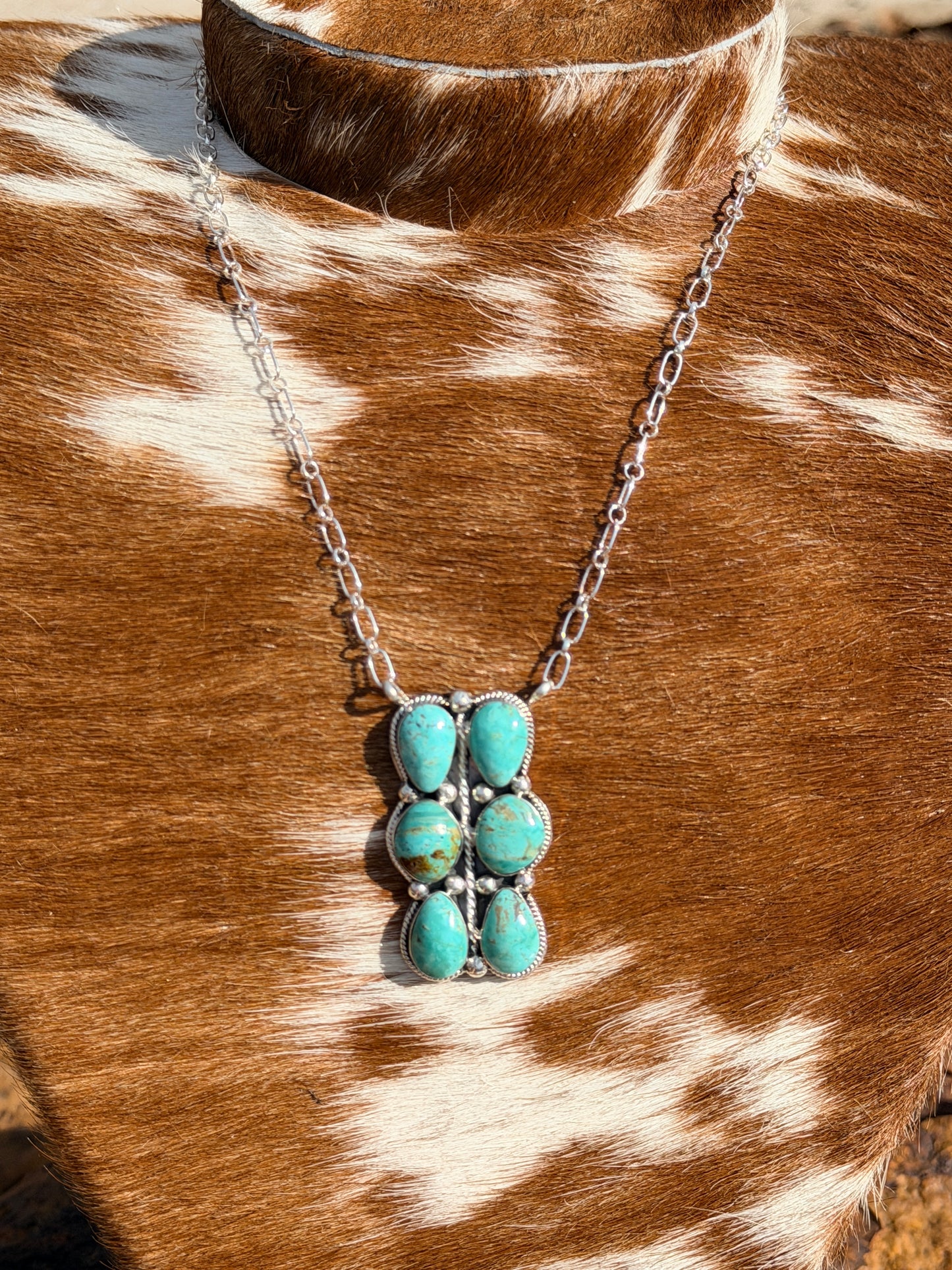 6 Stone Sonoran Gold Turquoise Necklace