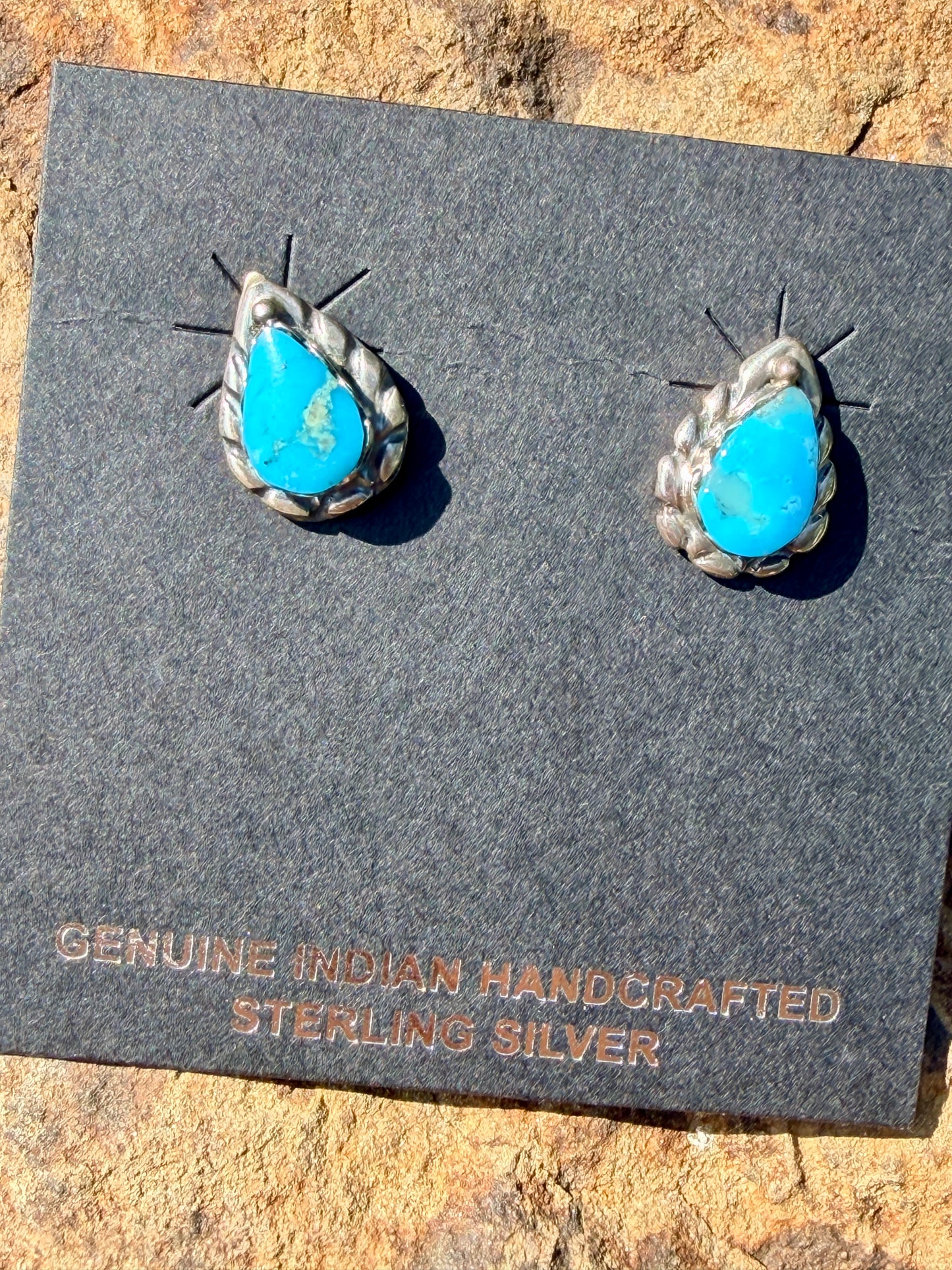Native Turquoise Post Stud Earrings By Freida Martinez