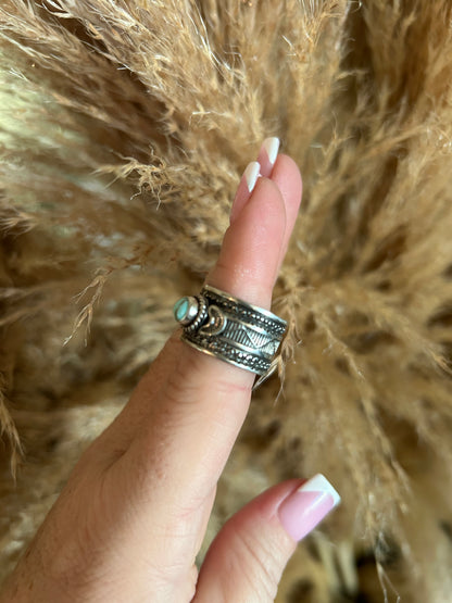 Kingman Turquoise Ring by Delayne Reeves Size 7