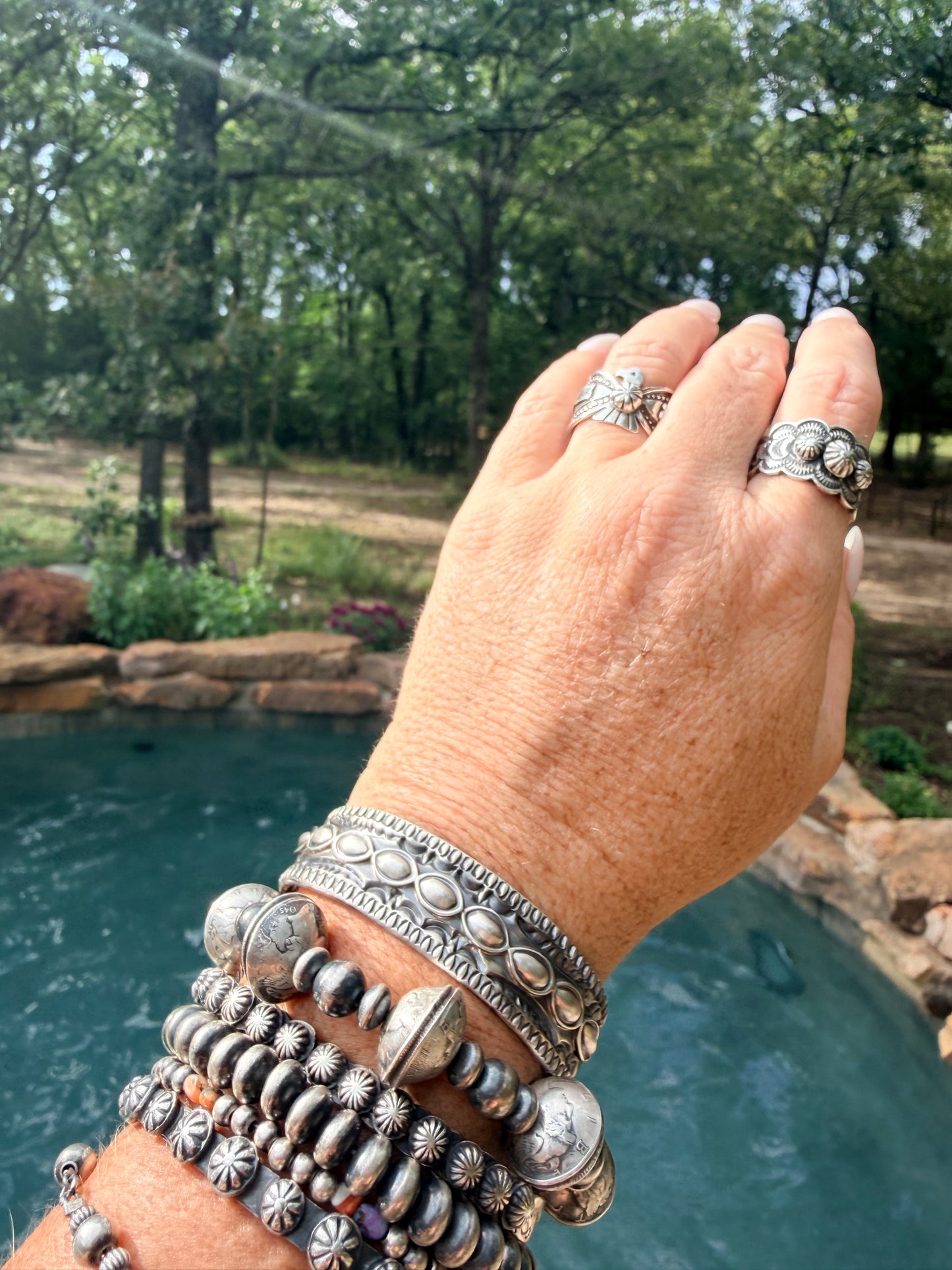 Native Made Sterling Silver Cuff by - Roland Dixson