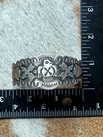 A Fred Harvey Era Vintage Navajo Silver Thunderbird Cuff