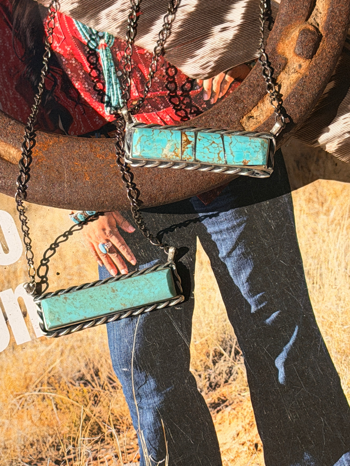 Steve Francisco Navajo Handmade Mine #8 Bar Necklace 20”