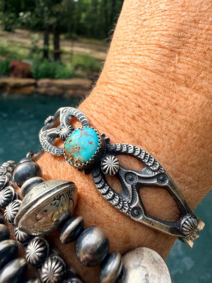 Native Made Turquoise & Sterling Silver Bracelet - Eva & Linberg Billah