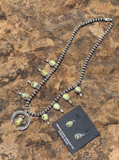 Authentic Palomino Squash Blossom Necklace Set