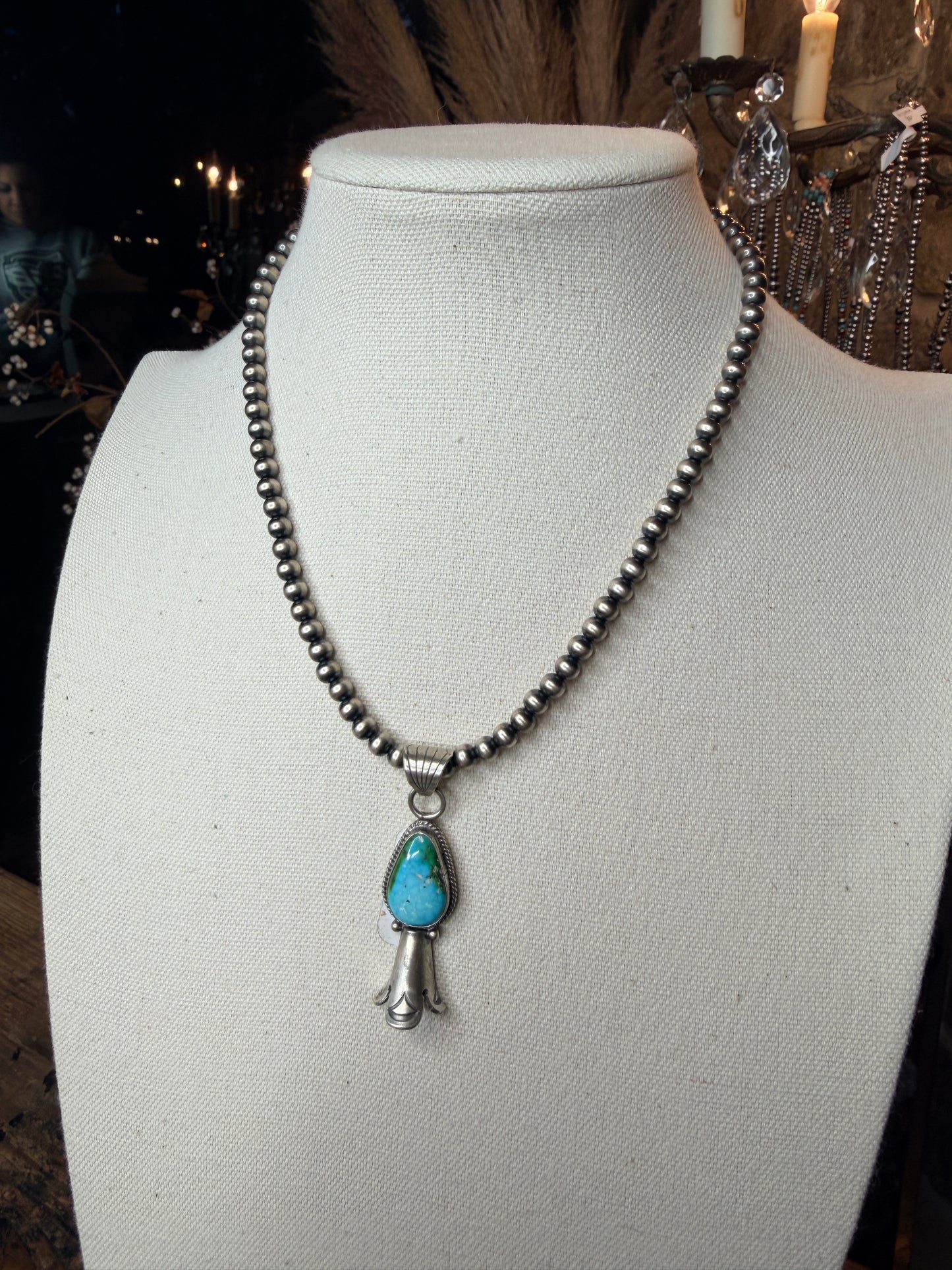 Navajo Handmade Sonoran Gold Necklace by Sharon McCarthy 16” 6mm