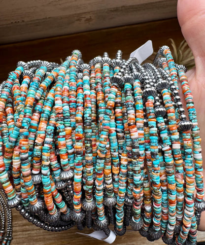 Sterling Silver Pearl Necklace with Extra Turquoise & Spiny Oyster