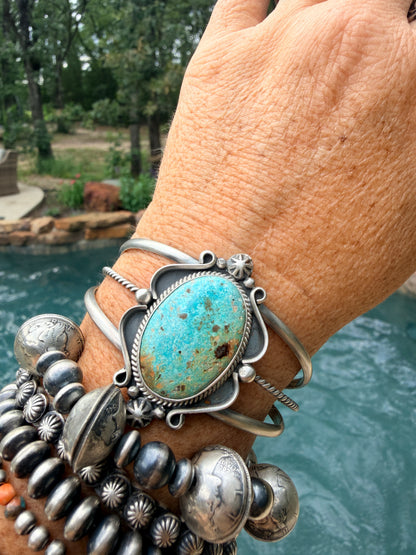 Large Native Made Turquoise Cuff