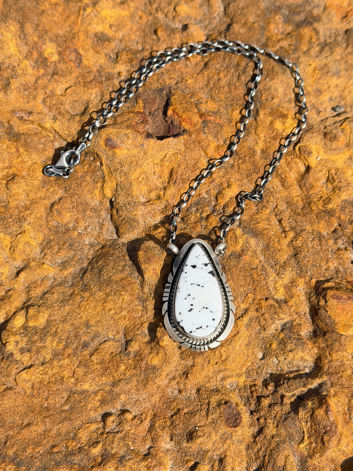 Native Made White Buffalo Necklace by Artist Alfred Martinez