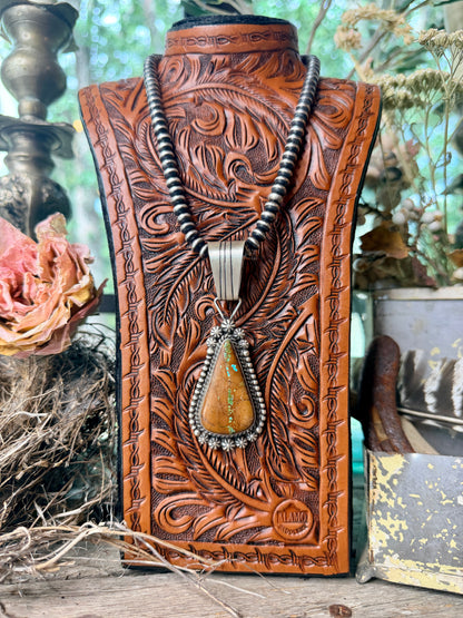 Alfred Martinez Ribbon Royston Turquoise & Sterling Silver Pendant
