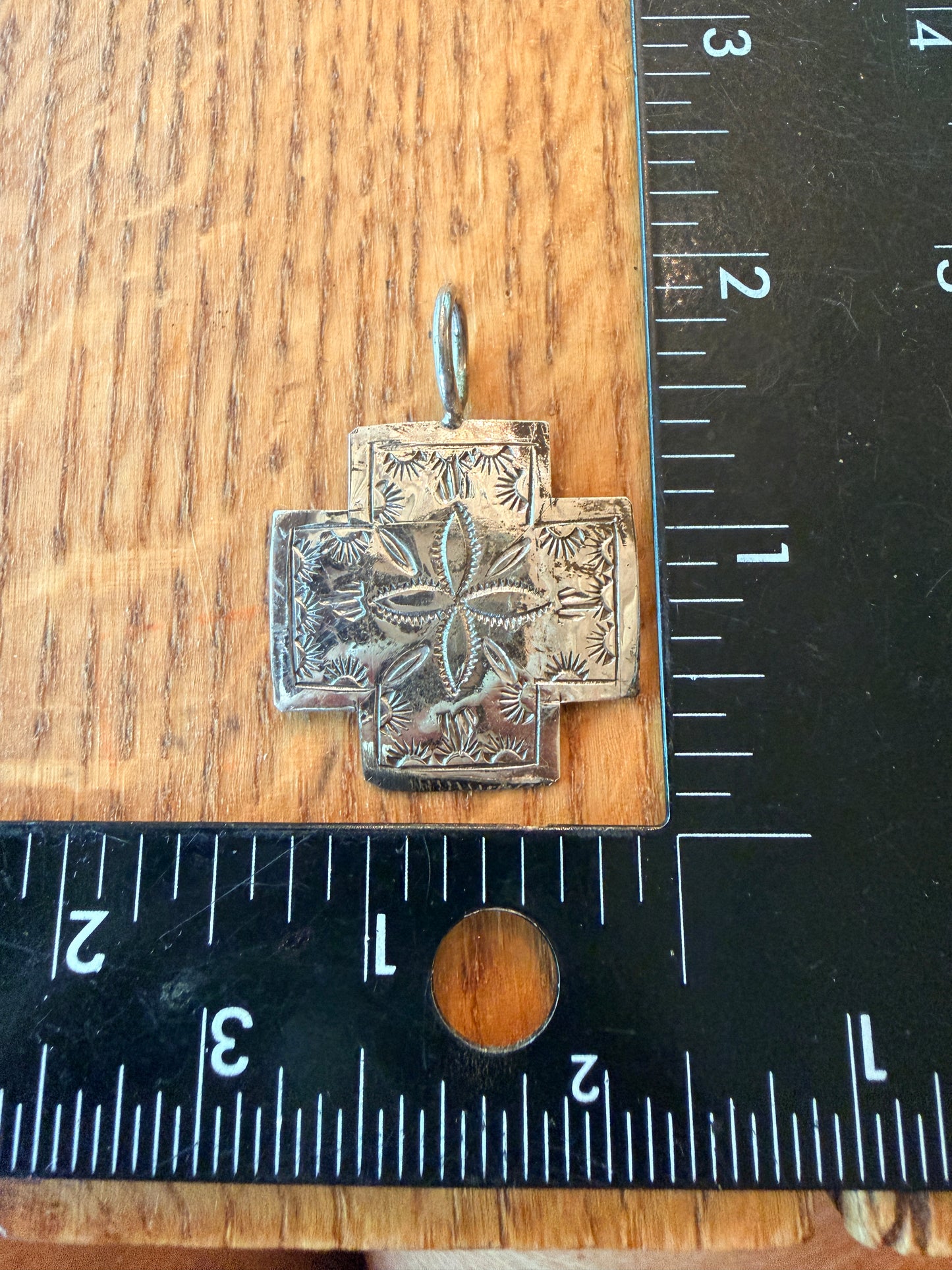 Native Made Sterling Silver Cross Pendant