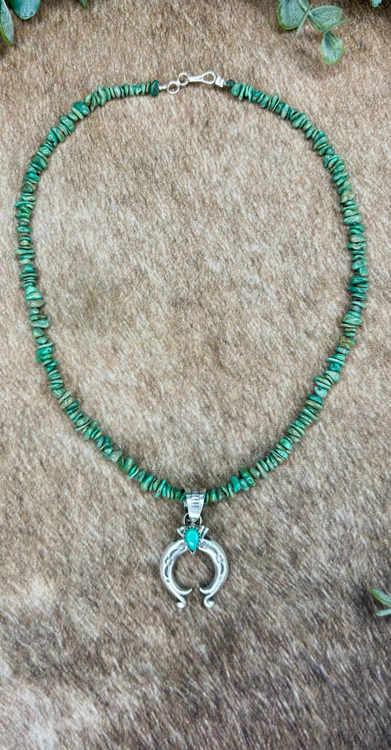 Louise Joe Sterling Silver Turquoise Naja Native American Navajo Necklace