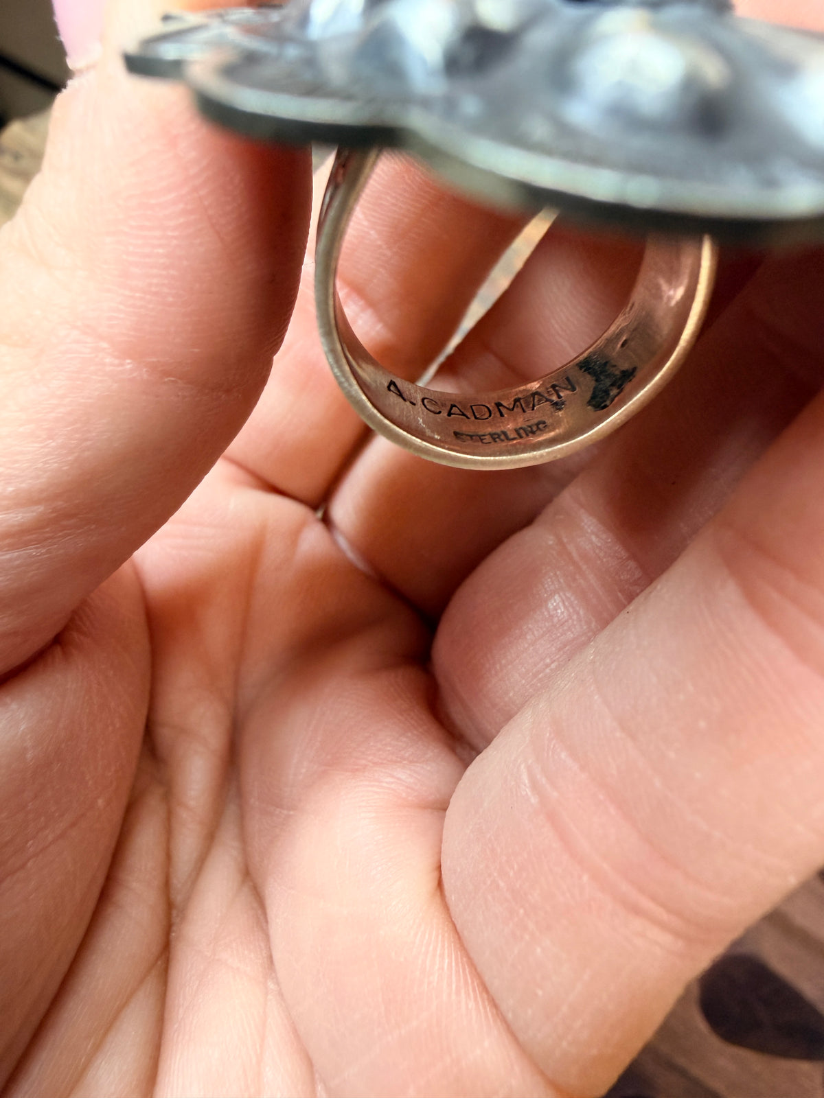 Concho Stone Adjustable Ring by Cadman