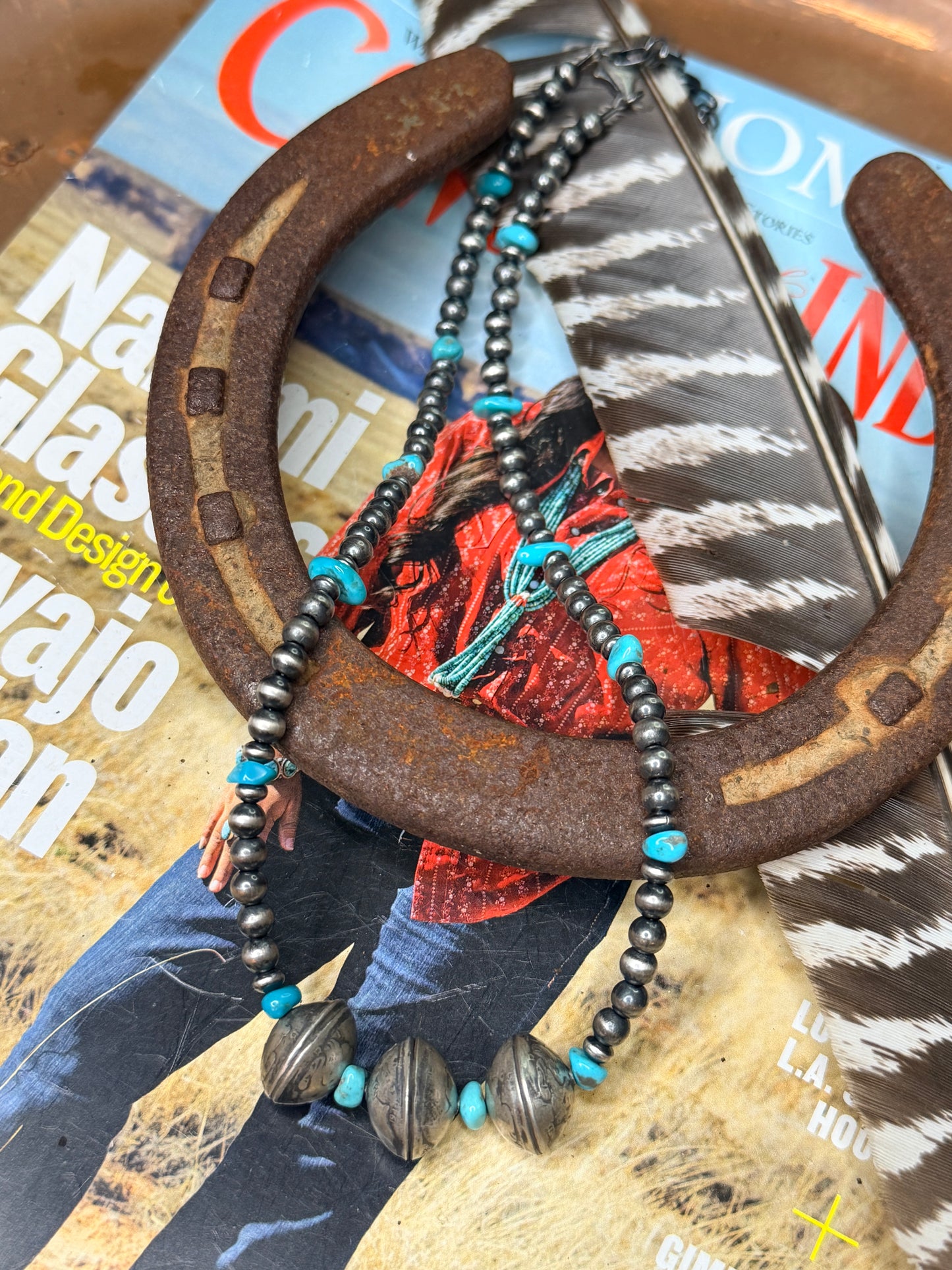 Mercury Dime Coin and Turquoise Necklace