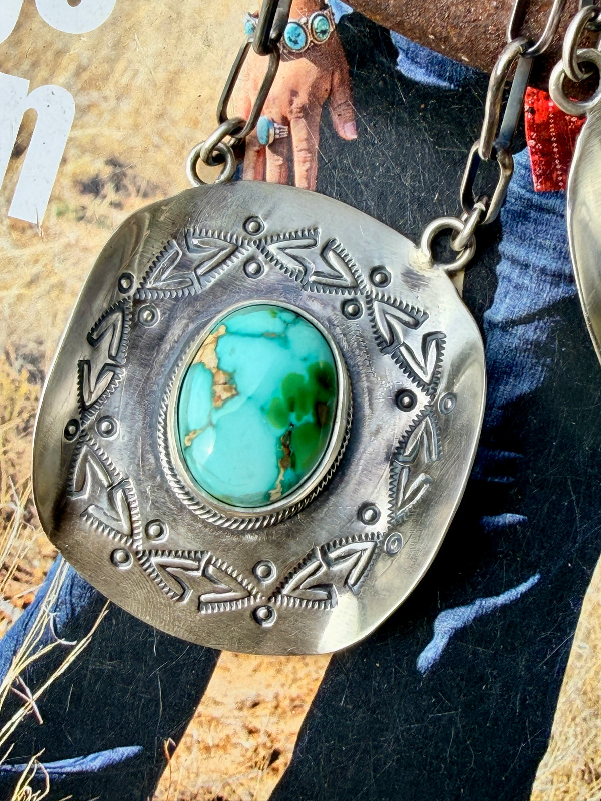 Sonoran Gold Cowboy Hat Handmade Chain Necklace by Randy Boyd
