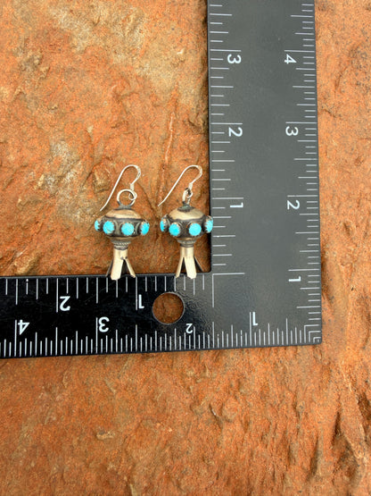 Authentic Sterling Silver Squash Blossom Earrings With Stone Accents - by Monica Smith