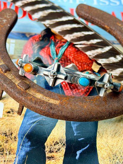 Chimney Butte Spiny Oyster, Turquoise and Star Cross Bangle