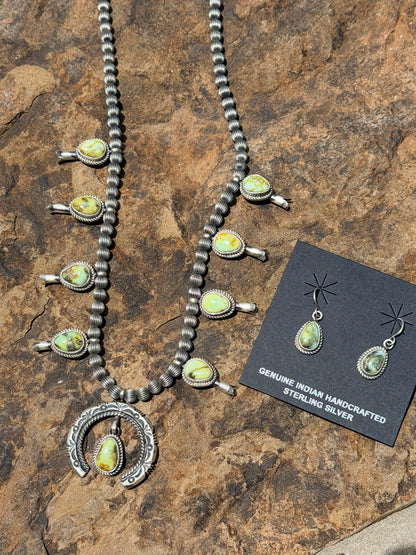 Authentic Palomino Squash Blossom Necklace Set