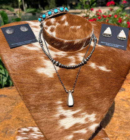 Native Made White Buffalo Necklace by Vernon Hale