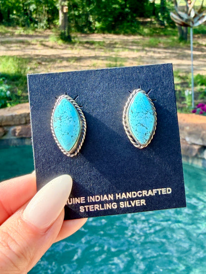 Native Made Dry Creek Turquoise Studs with Rope Design by Elouise Kee