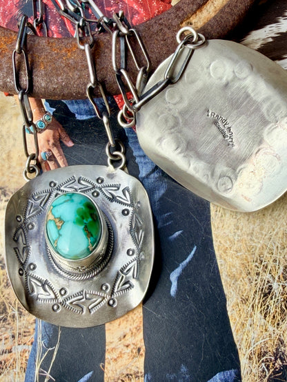 Sonoran Gold Cowboy Hat Handmade Chain Necklace by Randy Boyd