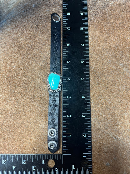 Turquoise and Leather Bracelet
