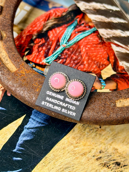 Genuine Pink Conch Studs