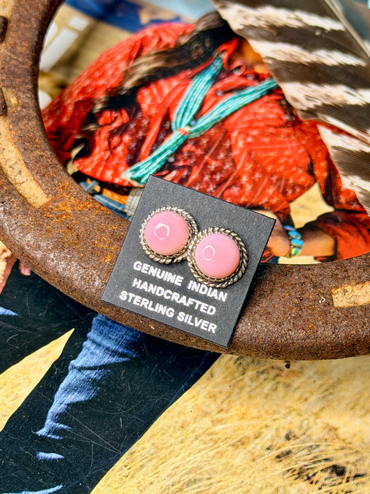 Genuine Pink Conch Studs