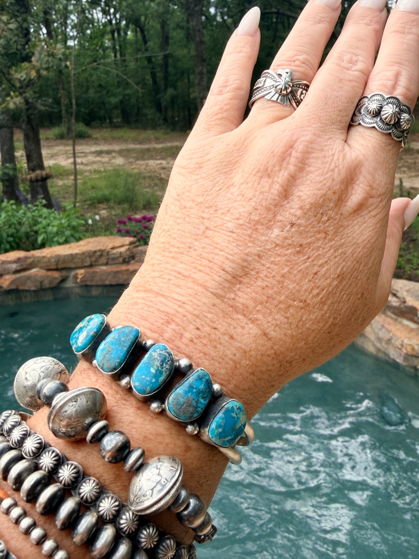 Augustine Largo Kingman Turquoise & Sterling Silver Cuff Bracelet