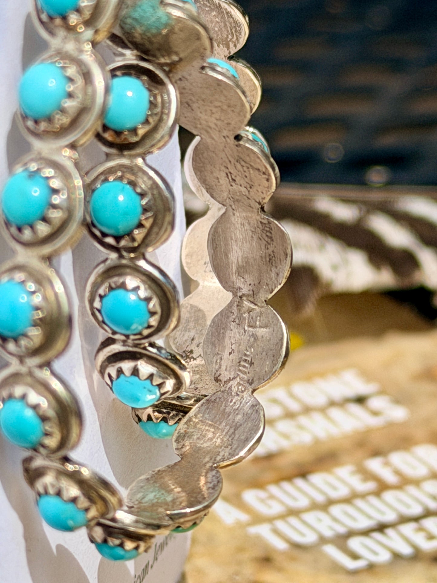 Turquoise Dangle Hoop Earrings by Aaron Davis