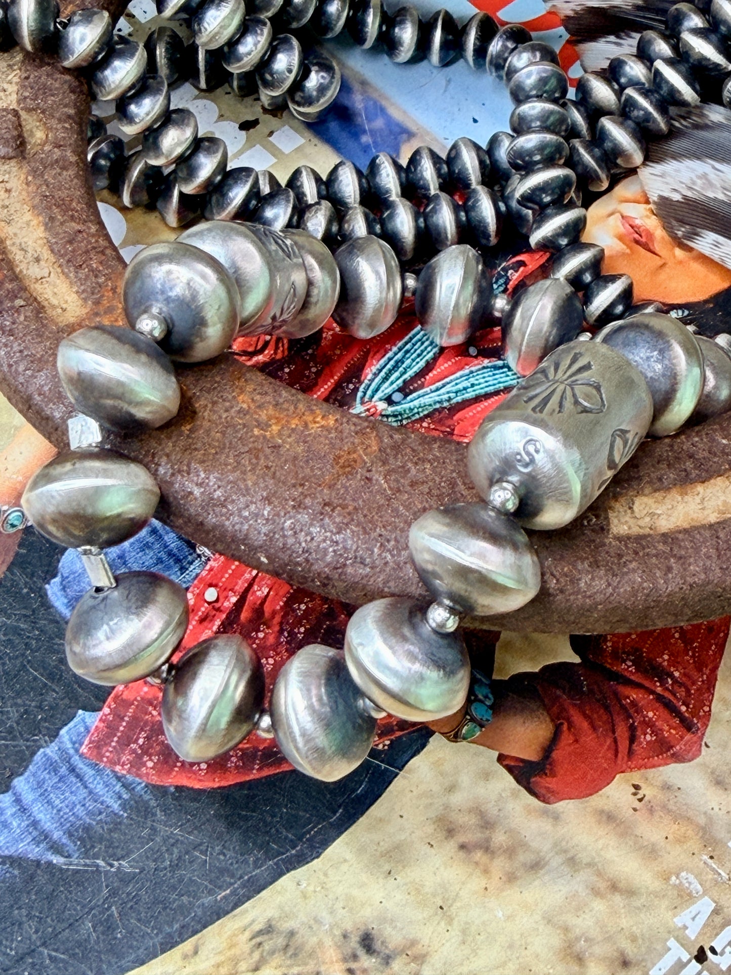 Sharon Cooley Stretchy Navajo Pearl Braclet (7”-8” wrist)