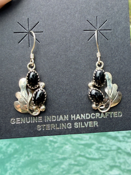 Sterling Silver and Black Onyx Earrings