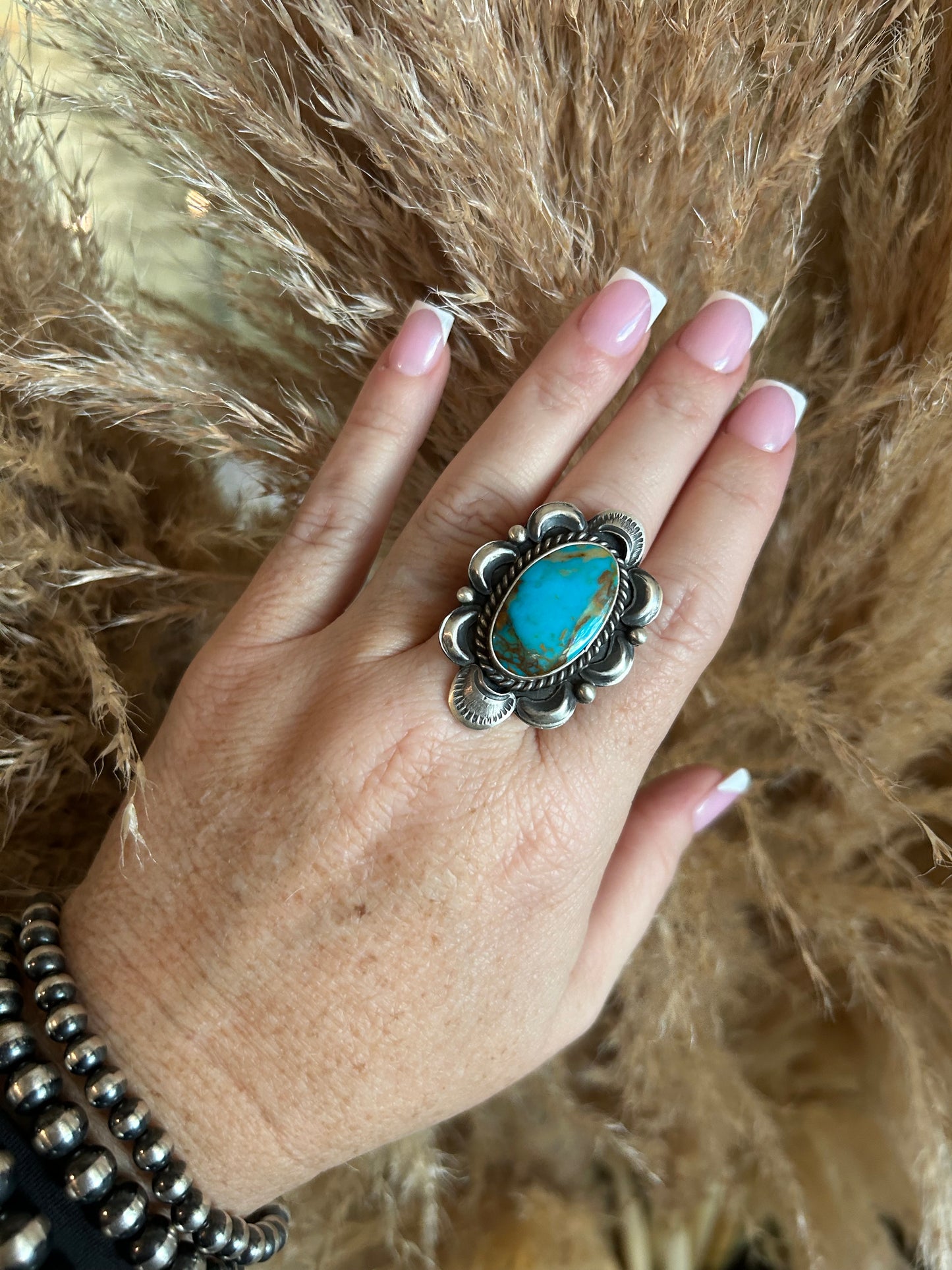 Adjustable Kingman Turquoise Ring